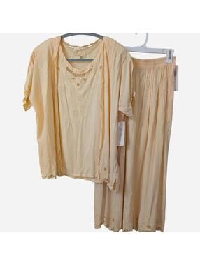 Deadstock Vintage 80s/90s Lee David Embroidered 2-Piece Set (XL Top / M Skirt)